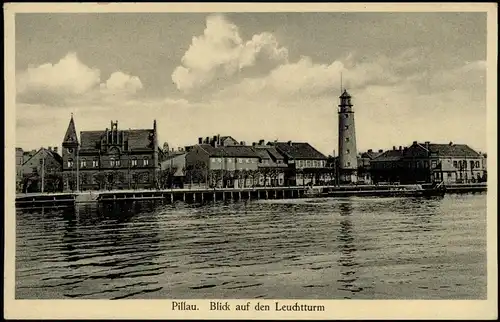 Pillau (Ostpreußen) Baltijsk Panorama Blick auf den Leuchtturm 1939