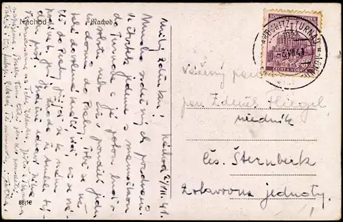 Postcard Nachod Náchod Panorama-Ansicht 1941