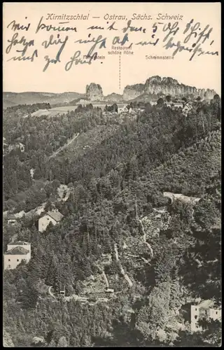 Ansichtskarte Kirnitzschtal Blick auf die Stadt Kirnitzschtal 1942