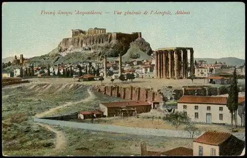 Athen Αθήνα Akropolis Γενική ἄποψις Ακροπόλεως Vue générale de l'Acropole 1910