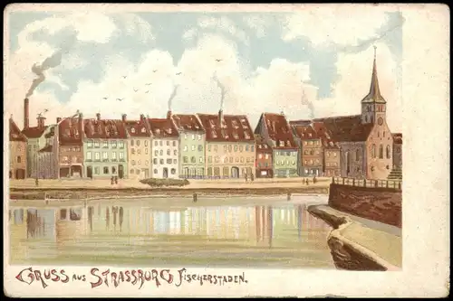 CPA Straßburg Strasbourg Panorama-Ansicht Fischerstaden 1900