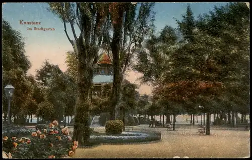 Ansichtskarte Konstanz Im Stadtgarten 1915