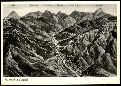 Ansichtskarte Lenggries Landkarten AK 1952