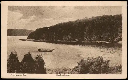 Ansichtskarte Bad Malente-Gremsmühlen-Malente Dieckseebucht. Boot 1925