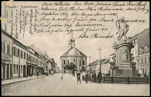 Ansichtskarte Rastatt Kaiserstraße 1919