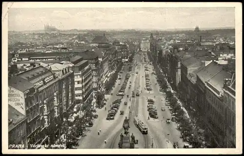 Prag Praha Wenzelsplatz Václavské náměstí La Place Venceslas. 1939