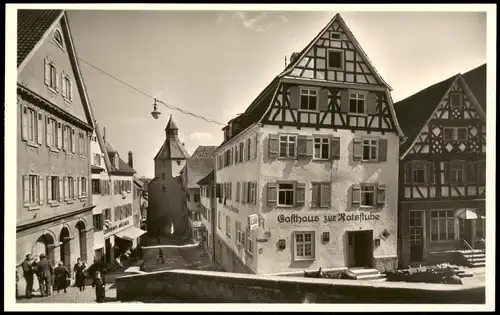 Ansichtskarte Hechingen Gasthaus Ratstube Am Rain beim alten Rathaus 1940