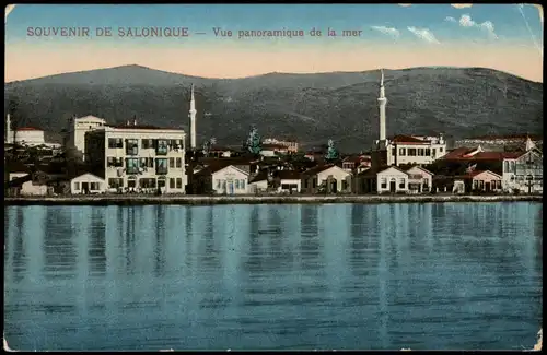 Thessaloniki Θεσσαλονίκη SOUVENIR DE SALONIQUE Vue panoramique de la mer 1910