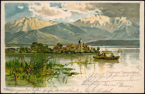 Ansichtskarte Chiemsee Fraueninsel - Chiemsee - Künstlerkarte 1905