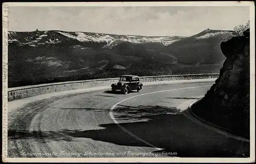 Postcard Schreiberhau  Sudetenstraße 1937  gel. Bahnpost Absender n. ermittelt