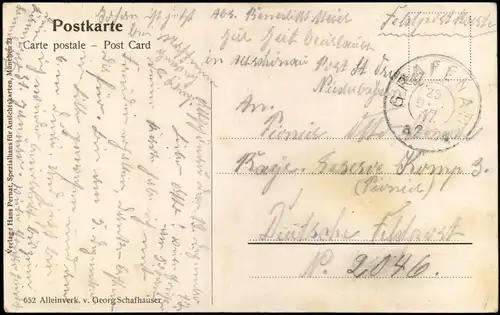 Ansichtskarte St. Oswald Künstlerkarte Totale 1917 Pernat-Karte: