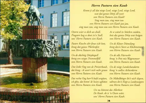 Schwerin Spruchkarte Brunnen Von Herrn Pasturn sien Kauh auf Schlachtermarkt