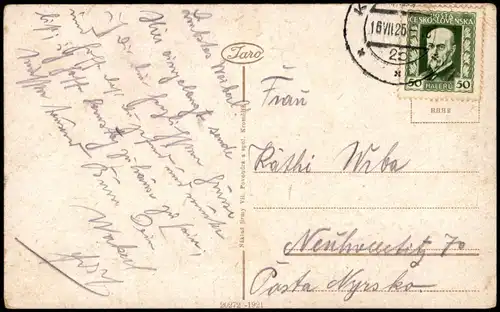 Postcard Kremsier Kroměříž Miličovo náměstí. 1925