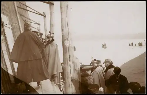 Foto  Jagd / Jäger im Winter 1903 Privatfoto  gel. Stempel Ulm