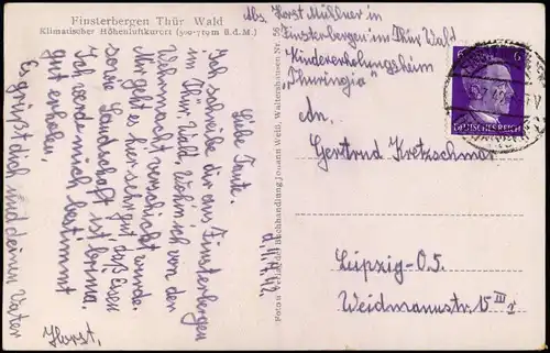 Ansichtskarte Finsterbergen-Friedrichroda Kurhaus 1942