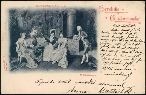 C. Schweninger. MODERNE GALERIE. Künstlerkarte: Gemälde / Kunstwerke 1898