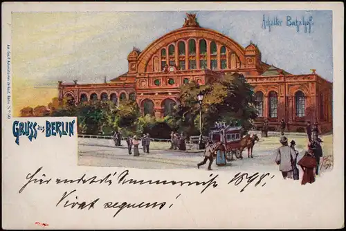 Ansichtskarte Kreuzberg-Berlin Anhalter Bahnhof 1899 Drucksache