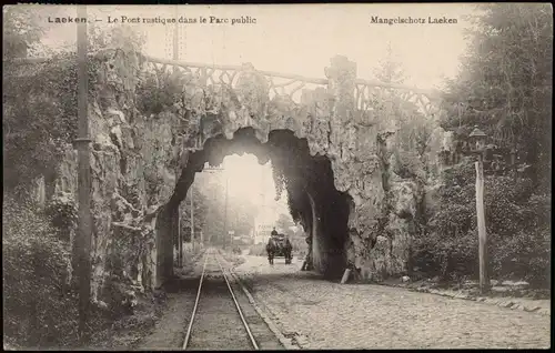 Laken-Brüssel Laken (Laeken) Bruxelles Le Pont rustique dans le Parc public 1917