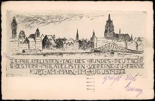 Frankfurt am Main Stadt, Philatelisten Tag 1923  Drucksache Ziffern