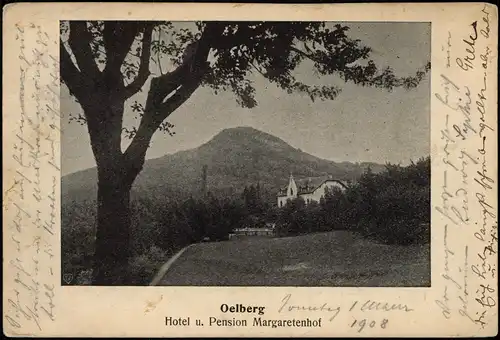 Ansichtskarte Königswinter Oelberg Hotel u. Pension Margaretenhof 1908