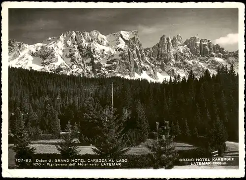 .Trentino-Südtirol Dolomiten Dolomiti GRAND HOTEL CAREZZA AL LAGO 1960