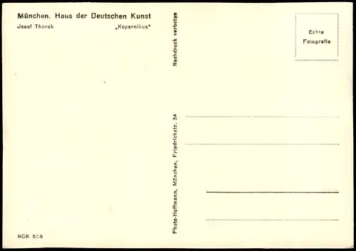 Kunst-AK Josef Thorak „Kopernikus" (München Haus der Deutschen Kunst) 1950