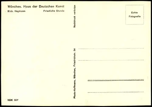 Kunst-AK Rich. Heymann "Friedliche Stunde" (München  Deutschen Kunst) 1950