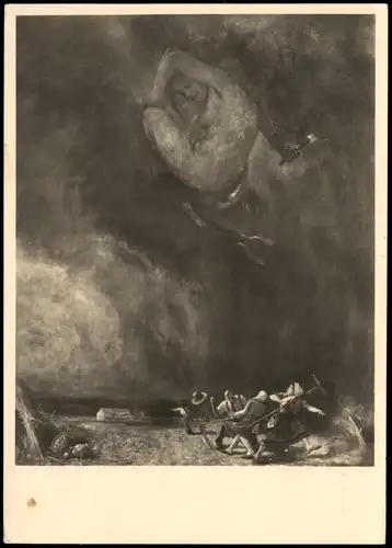 Künstlerkarte Sepp Hilz "Die Wetterhexe" (München Haus der Deutschen Kunst) 1950