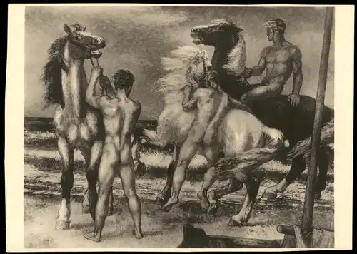 Ansichtskarte  Künstlerkarte Künstler Jos. Pieper "Reiter am Meer" 1950