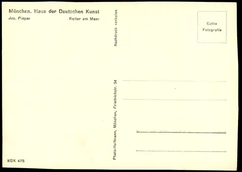 Ansichtskarte  Künstlerkarte Künstler Jos. Pieper "Reiter am Meer" 1950