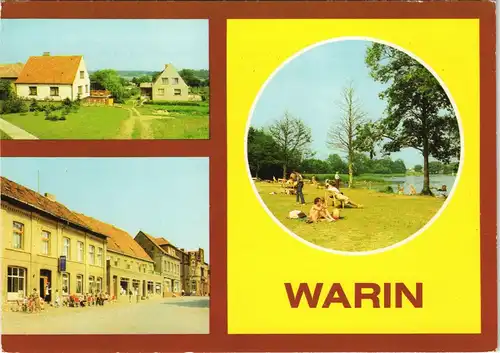 Warin (Mecklenburg) Wismarsche Straße, Karl-Liebknecht-Platz, Am Strand 1981