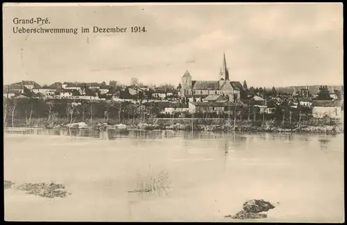 CPA Grandpre Grandpré Überschwemmung 1915  gel. div. Feldpoststempel WK1