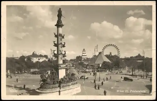 Ansichtskarte Wien Praterstern, im Hintergrund Riesenrad 1940