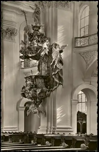 Weingarten (Württemberg) Basilika St. Martin, Innenansicht, Kanzel 1957