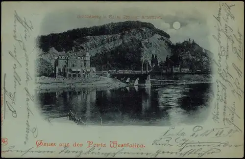 Porta Westfalica Jacobsberg u. Hotel Grosser Kurfürst - Monscheinlitho 1899