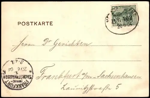 Ansichtskarte Alf (Mosel) Marienburg Inneres 1904 Bahnpoststempel Zug 402