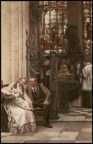 Ansichtskarte  Künstlerkarte Künstler H. Vogel pinx. "Nach der Taufe" 1910