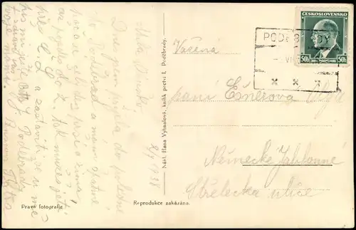 Postcard Bad Podiebrad Poděbrady Blumenuhr - Fotokarte 1938