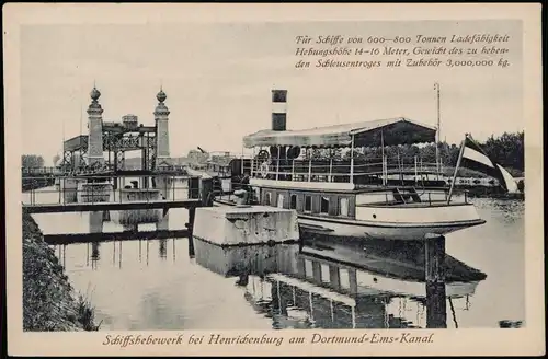 Henrichenburg-Castrop-Rauxel Schiffshebewerk - Fahrgastschiff 1915