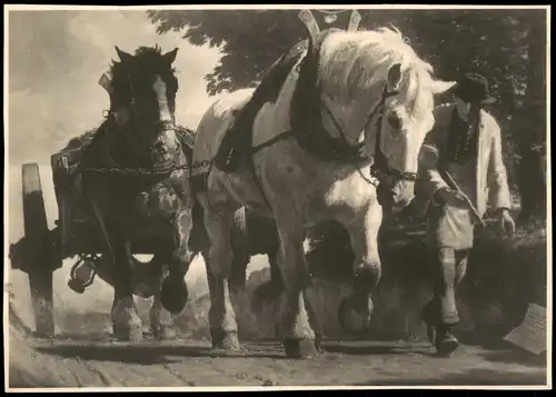Ansichtskarte München Haus der Deutschen Kunst Pferdegespann 1934