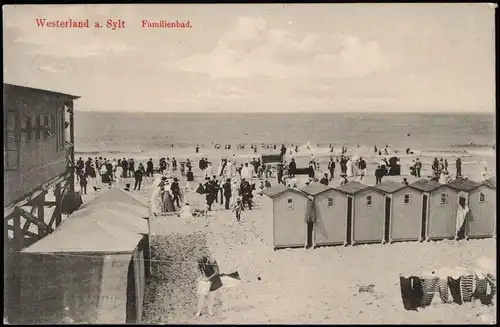 Ansichtskarte Westerland-Sylt Familienbad, Anlagen - Kabinen 1911