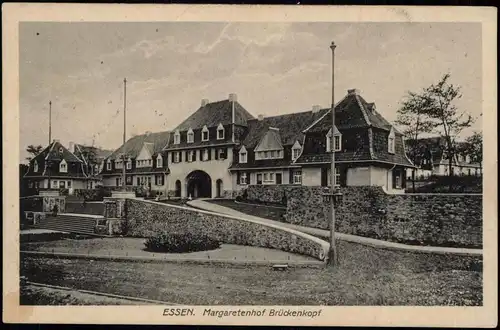 Ansichtskarte Essen (Ruhr) Margaretenhof Brückenkopf 1917  gel. Feldpost