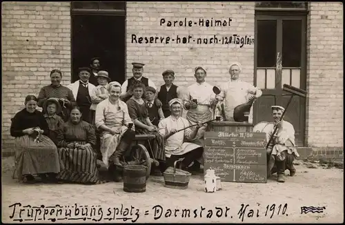 Darmstadt Truppenübungsplatz Reserve 1910 Privatfoto   gel. Feldpost