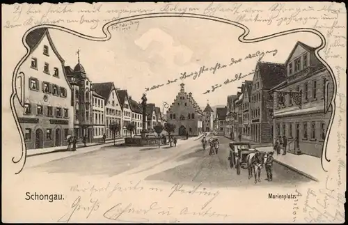 Ansichtskarte Schongau Marienplatz 1904