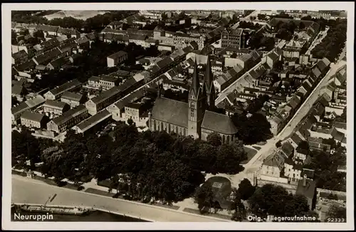 Ansichtskarte Neuruppin Luftbild Innenstadt 1932