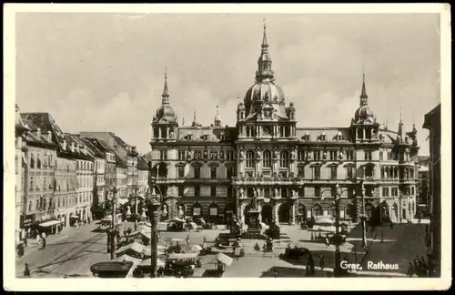 Ansichtskarte Graz Stadt Partie am Rathaus 1953