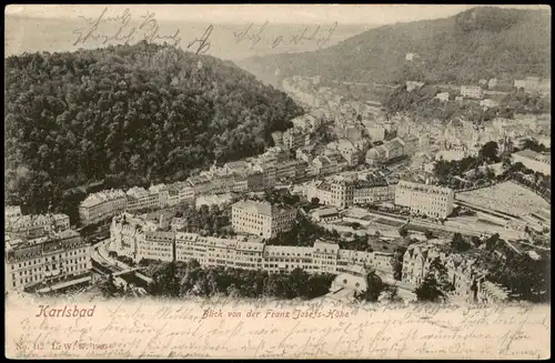 Karlsbad Karlovy Vary Panorama-Ansicht Blick von d. Franz-Josefs-Höhe 1907