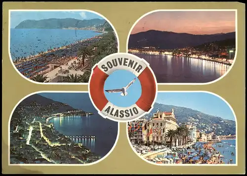 Cartoline Alassio Ortsansichten Souvenir Mehrbildkarte 1975