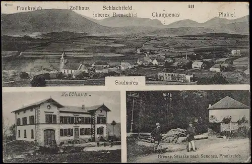 CPA Salzern Saulxures Elsaß - Zollhaus, Stadt, Grenze 1915
