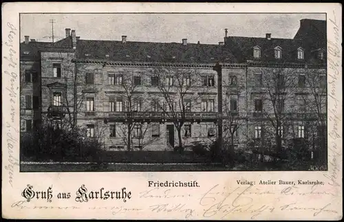 Ansichtskarte Karlsruhe Friedrichsstift 1900